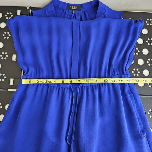 Aritzia Babaton Blue Silk Mini Dress Sleeveless With Pockets | Women's Small - Picture 6 of 16